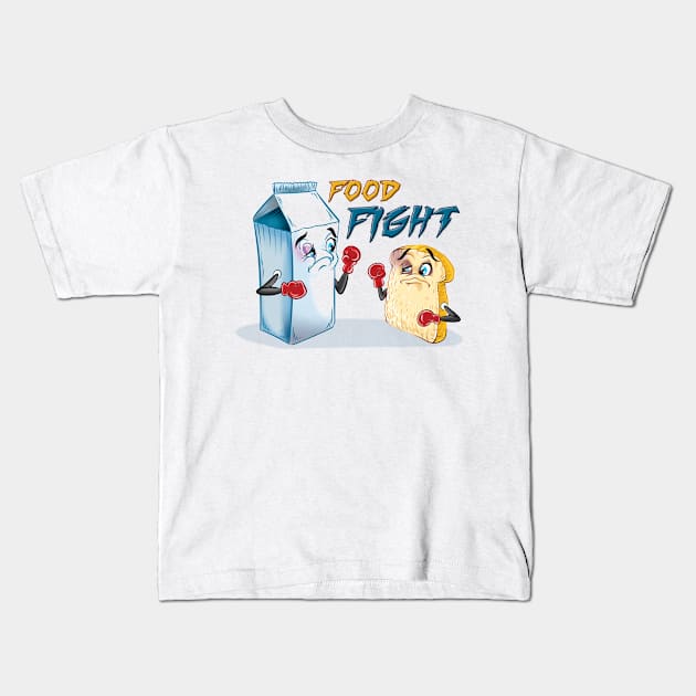 Food fight Kids T-Shirt by Pigeon585